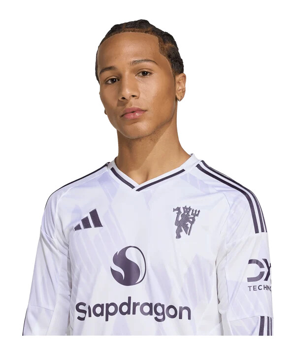adidas manchester united langærmet udebanetrøje 20252026 hvid