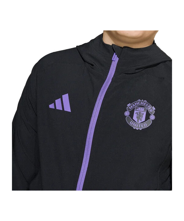 adidas manchester united vis tech rejsejakke børn sort