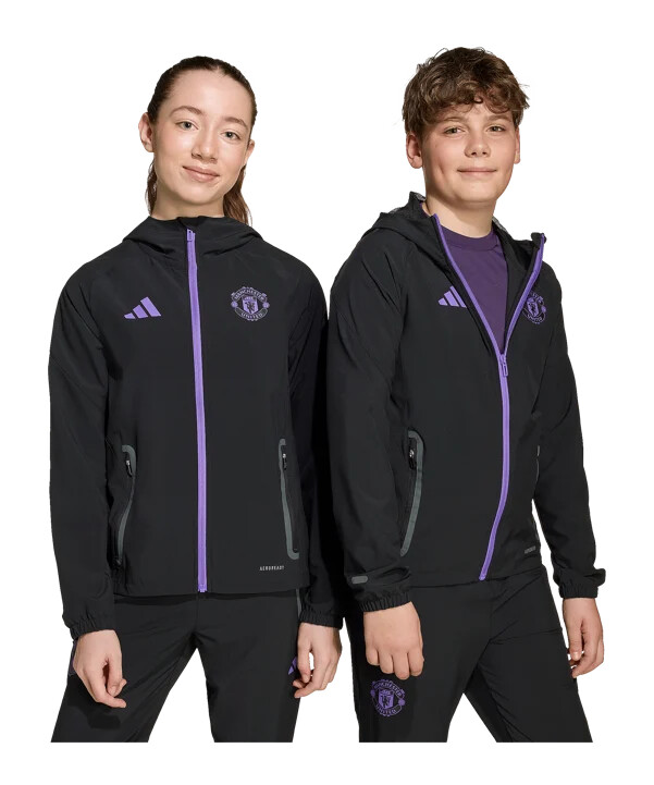 adidas manchester united vis tech rejsejakke børn sort