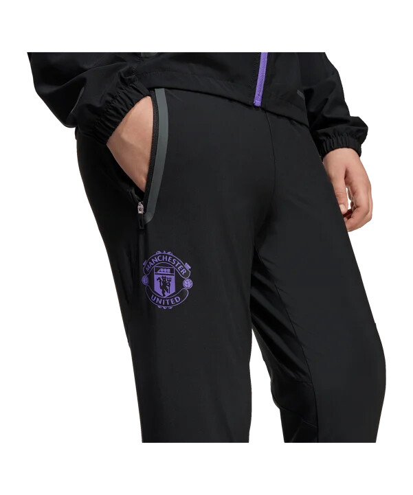 adidas manchester united vis tech travel joggingbukser børn sort
