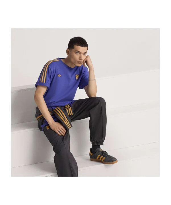 adidas manchester united icons t-shirt lilla