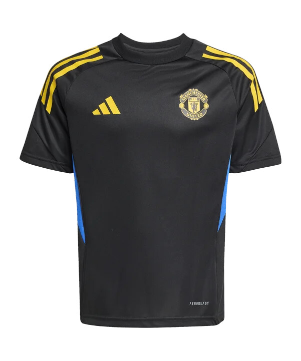 adidas manchester united cup træningstrøje 202526 børn sort
