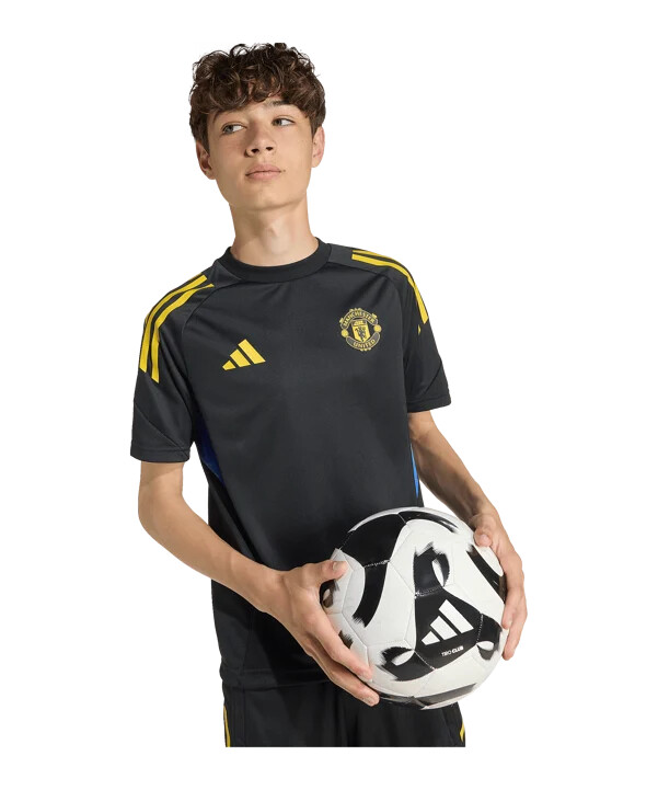 adidas manchester united cup træningstrøje 202526 børn sort