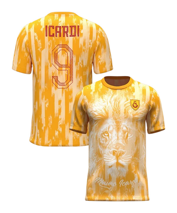 galatasaray istanbul mauro icardi kampdag t-shirt børn gul