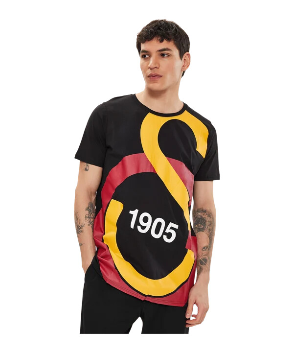 galatasaray istanbul t-shirt med stort logo sort