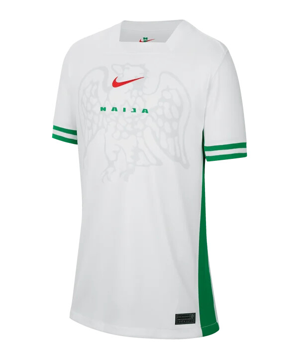 nike nigeria hjemmebanetrøje 2024 børn hvid f100