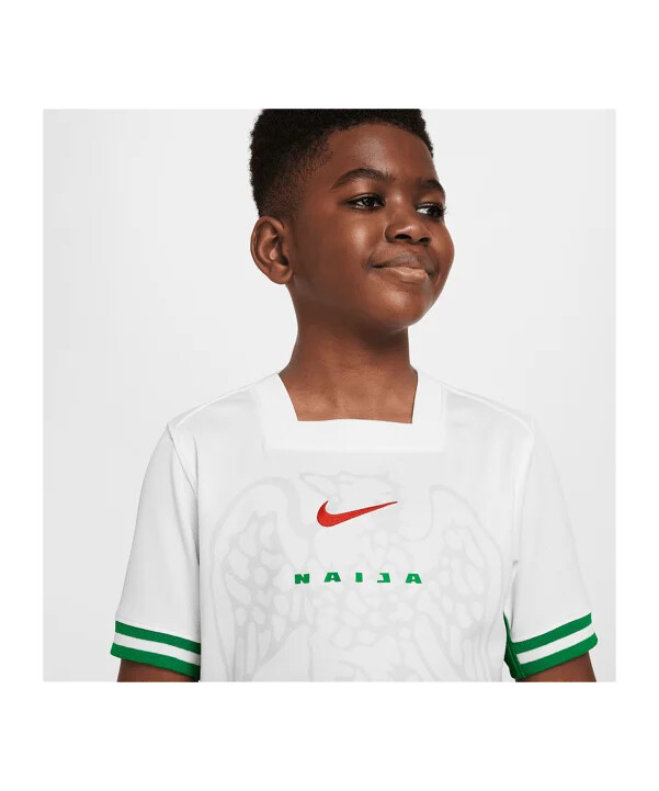 nike nigeria hjemmebanetrøje 2024 børn hvid f100