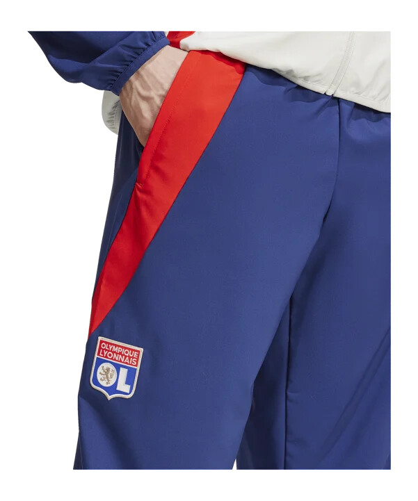 adidas olympique lyon prematch bukser 20242025 blå