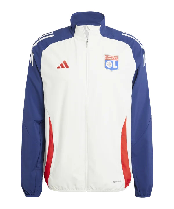 adidas olympique lyon prematch jakke 20242025 hvid