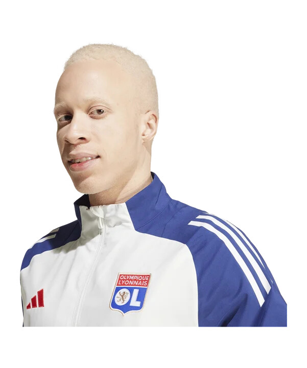 adidas olympique lyon prematch jakke 20242025 hvid