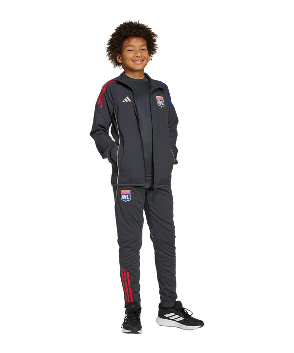 adidas olympique lyon præsentationsjakke børne grå