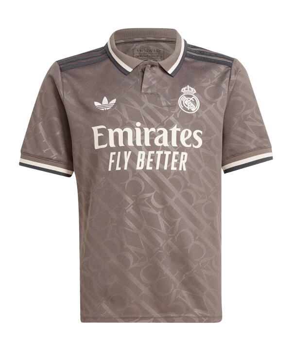 adidas originals real madrid 3. trøje 20242025 børn brun