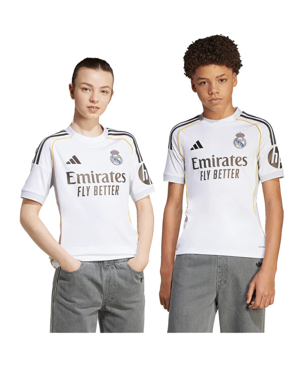 adidas real madrid hjemmebanetrøje 202526 børn hvid