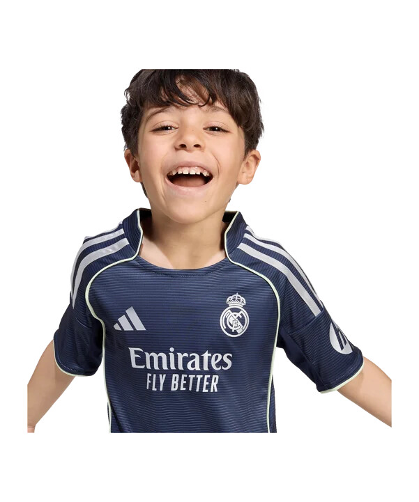 adidas real madrid minitrøje sæt udebane 202526 børn blå