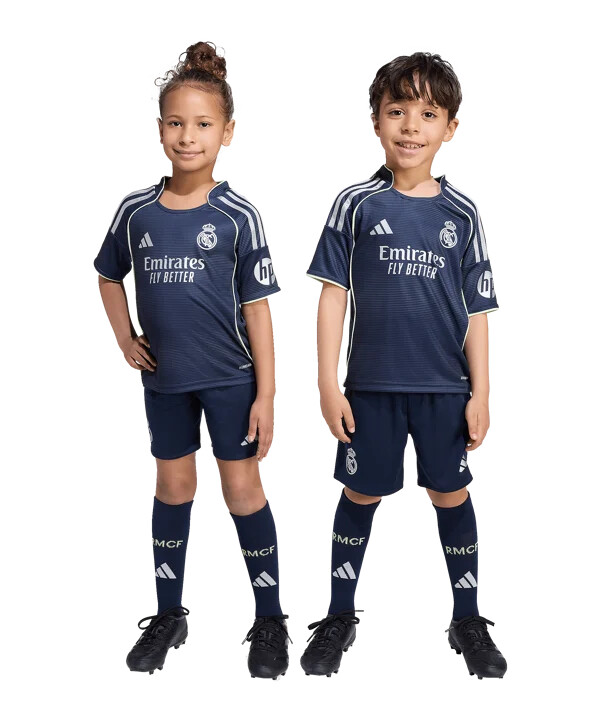 adidas real madrid minitrøje sæt udebane 202526 børn blå