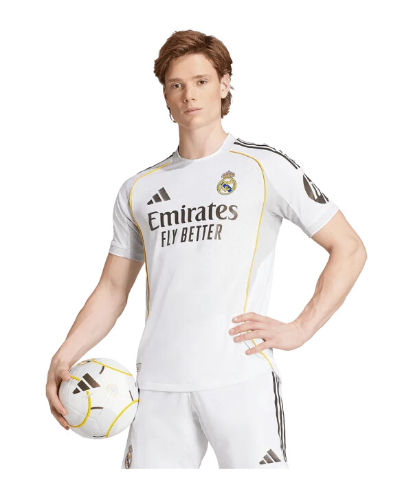 adidas real madrid autentisk hjemmebanetrøje 202526 hvid
