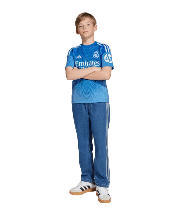 adidas real madrid målmand hjemmebanetrøje 202526 børn blå