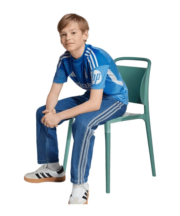 adidas real madrid målmand hjemmebanetrøje 202526 børn blå