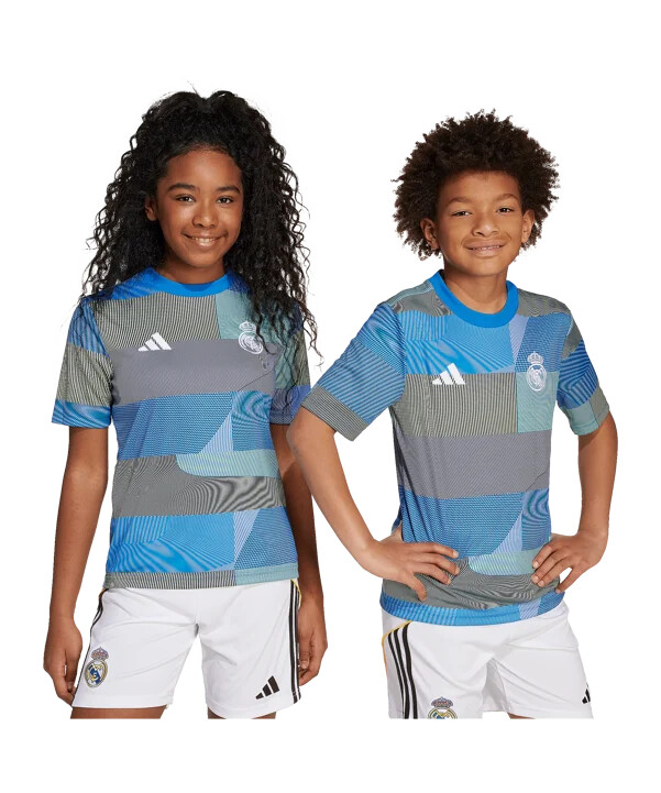 adidas real madrid prematch t-shirt 20252026 børn blå