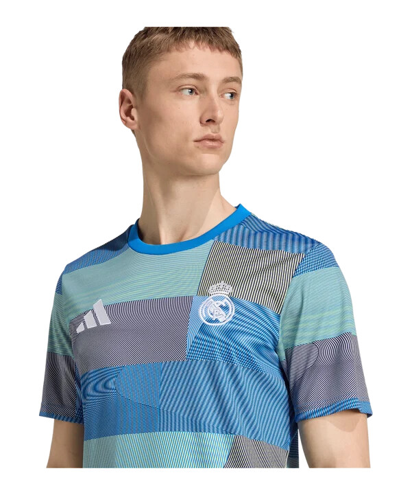 adidas real madrid prematch t-shirt 20252026 blå