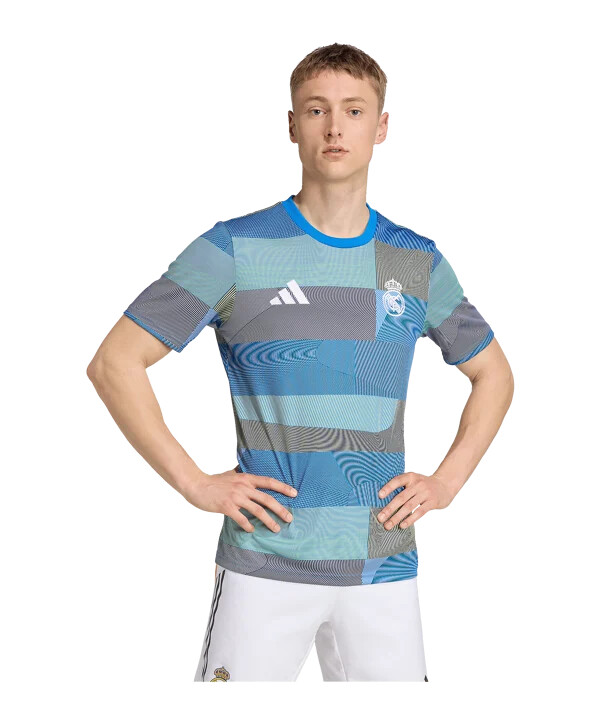 adidas real madrid prematch t-shirt 20252026 blå