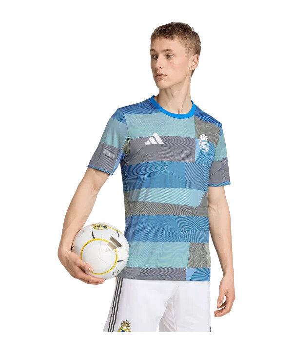 adidas real madrid prematch t-shirt 20252026 blå