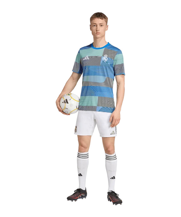 adidas real madrid prematch t-shirt 20252026 blå