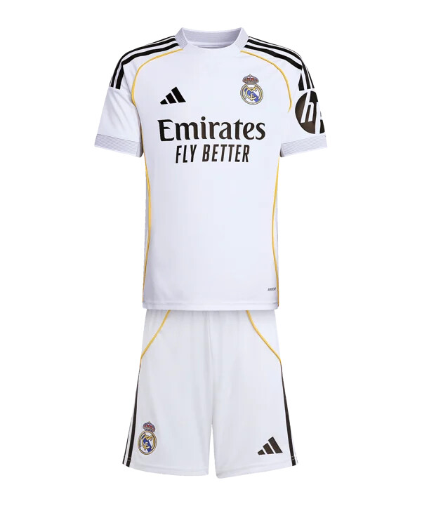 adidas real madrid minitrøjesæt hjemme 202526 børn hvid