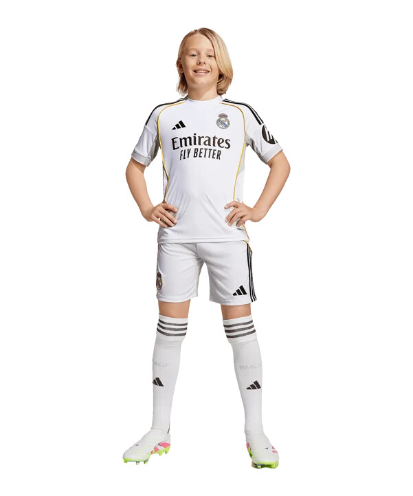 adidas real madrid minitrøjesæt hjemme 202526 børn hvid