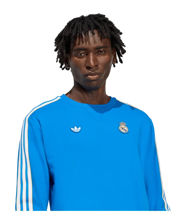adidas real madrid icon sweatshirt blå