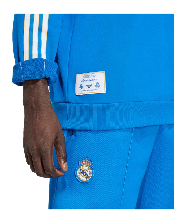adidas real madrid icon sweatshirt blå