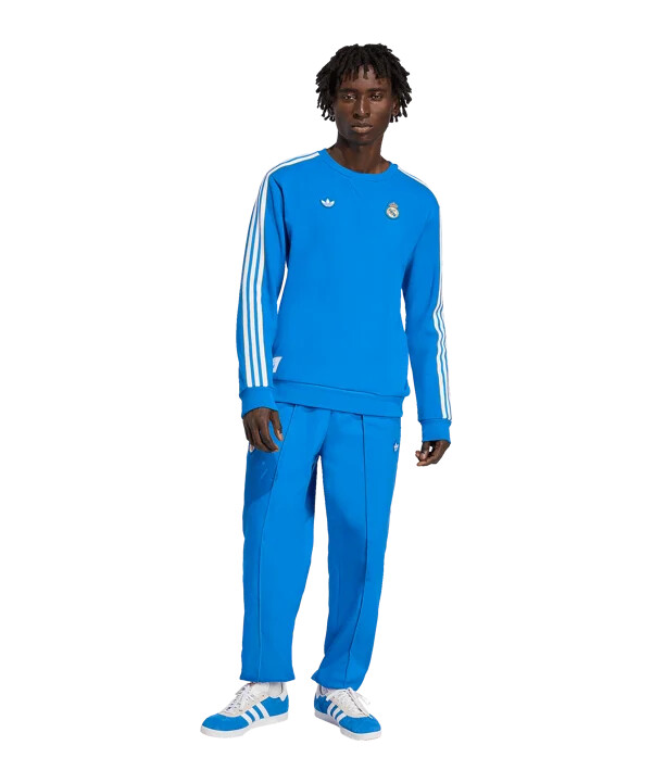 adidas real madrid icon sweatshirt blå