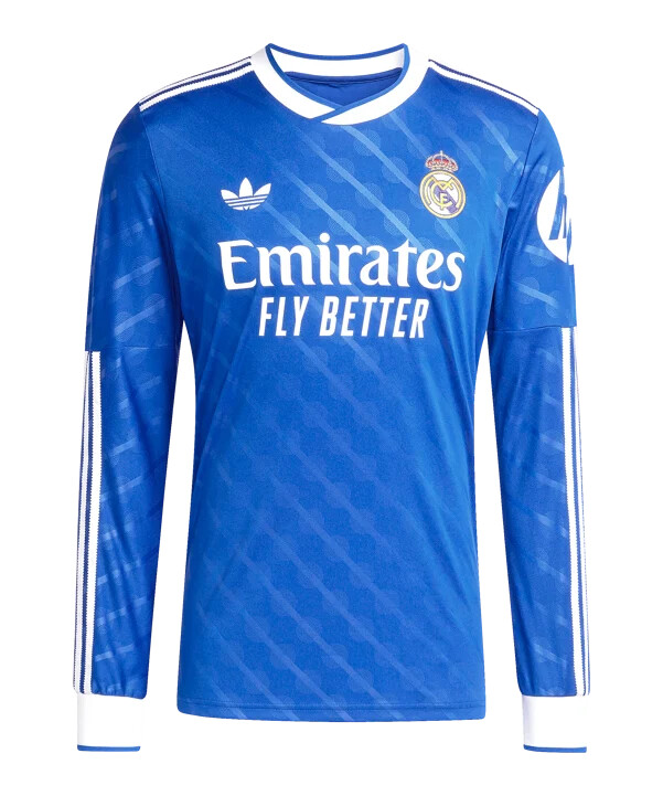 adidas real madrid langærmet trøje 3. klasse 20252026 blå