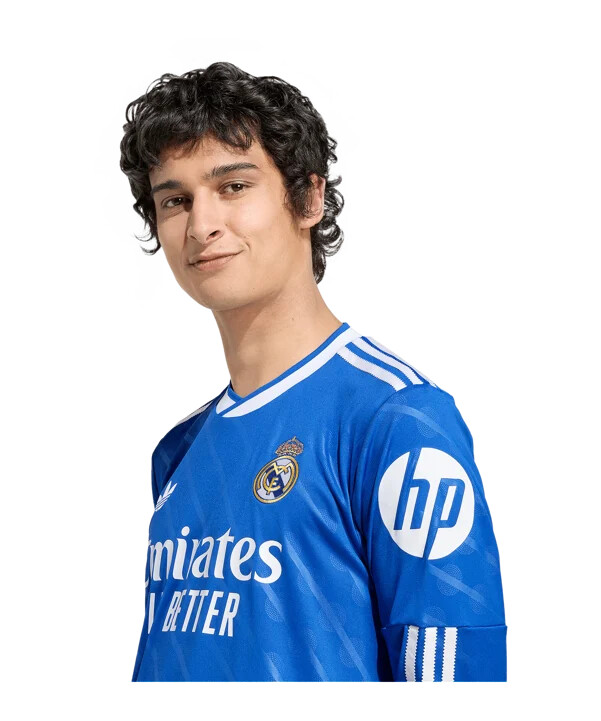 adidas real madrid langærmet trøje 3. klasse 20252026 blå