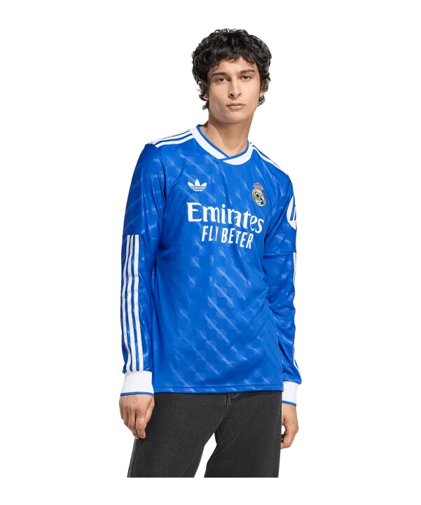 adidas real madrid langærmet trøje 3. klasse 20252026 blå
