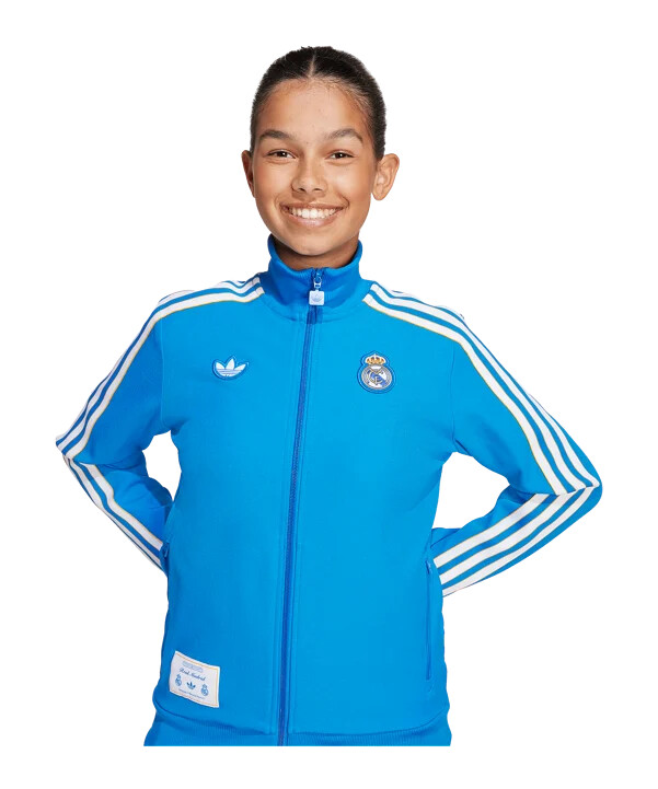 adidas real madrid icon træningstrøje børn blå