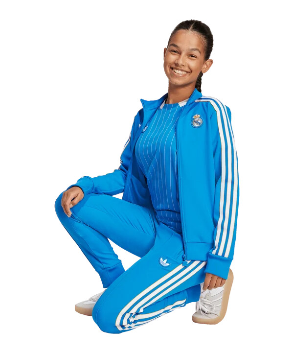 adidas real madrid icon træningstrøje børn blå