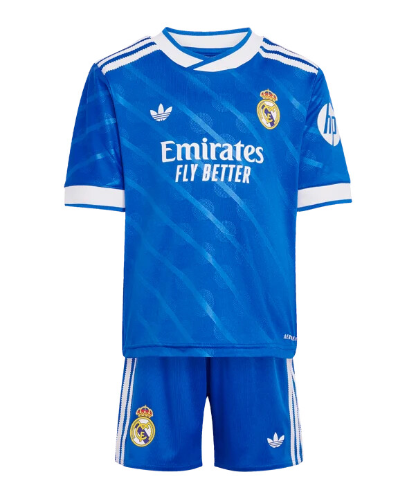 adidas real madrid trikot sæt 3. 20252026 kids blau