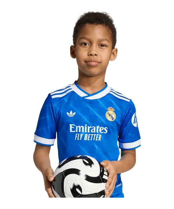 adidas real madrid trikot sæt 3. 20252026 kids blau