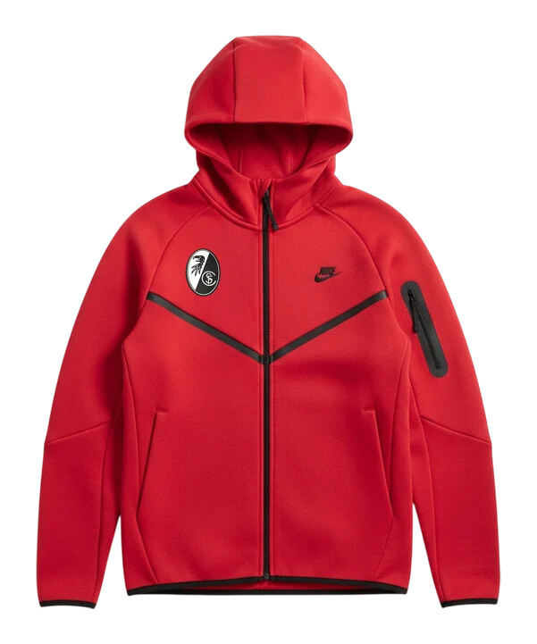 nike sc freiburg tech fleece joggejakke rød f687