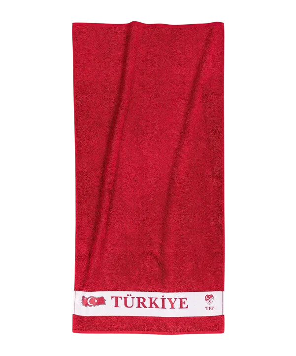 tff türkiye håndklæde 50x100cm euro 2024 rød