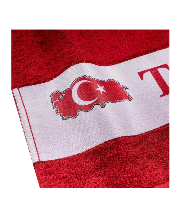 tff türkiye håndklæde 50x100cm euro 2024 rød