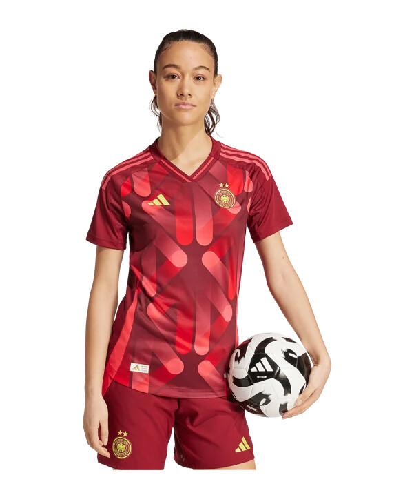 adidas tyskland autentisk udebanetrøje em 2025 dame rød