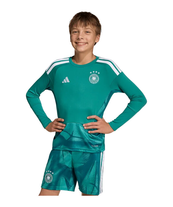 adidas dfb tyskland målmandstrøje langærmet hjemmebane vm 2026 børn grøn