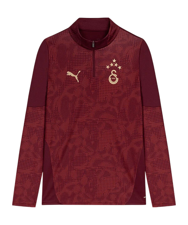 puma galatasaray istanbul trænings-sweatshirt med 14 lynlås rød f03