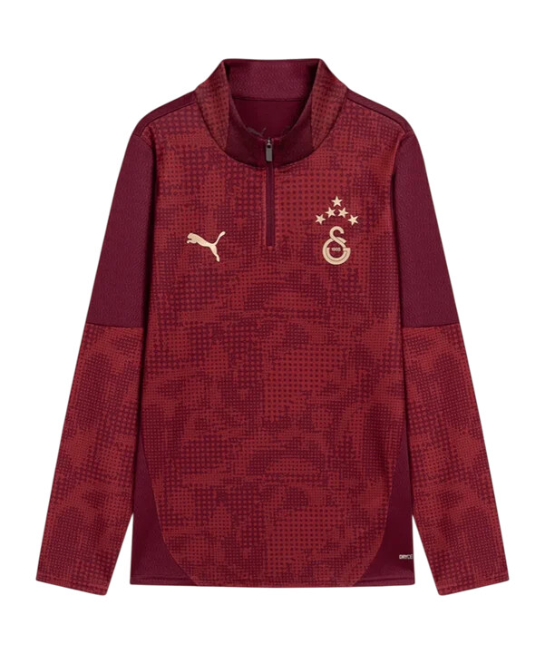puma galatasaray istanbul træningstrøje med 14 lynlås til børn rød f03